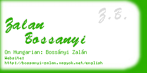 zalan bossanyi business card