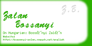 zalan bossanyi business card